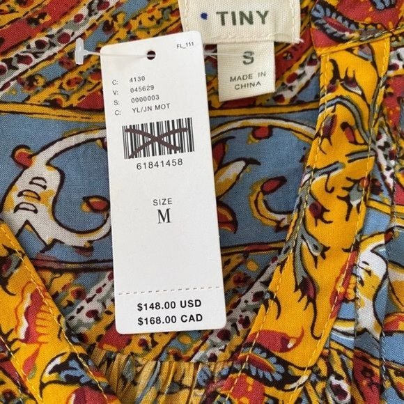 Anthropologie Tiny Ismelda Tunic Dress Yellow Multi Size Small NWT - Picture 10 of 12
